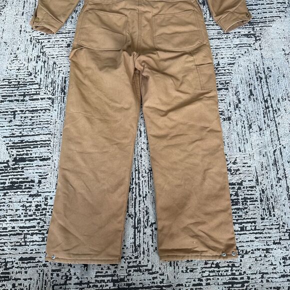 Vintage Carhartt Brown Duck Coveralls Red Lined Size 40R USA Made 996Q - Picture 10 of 14